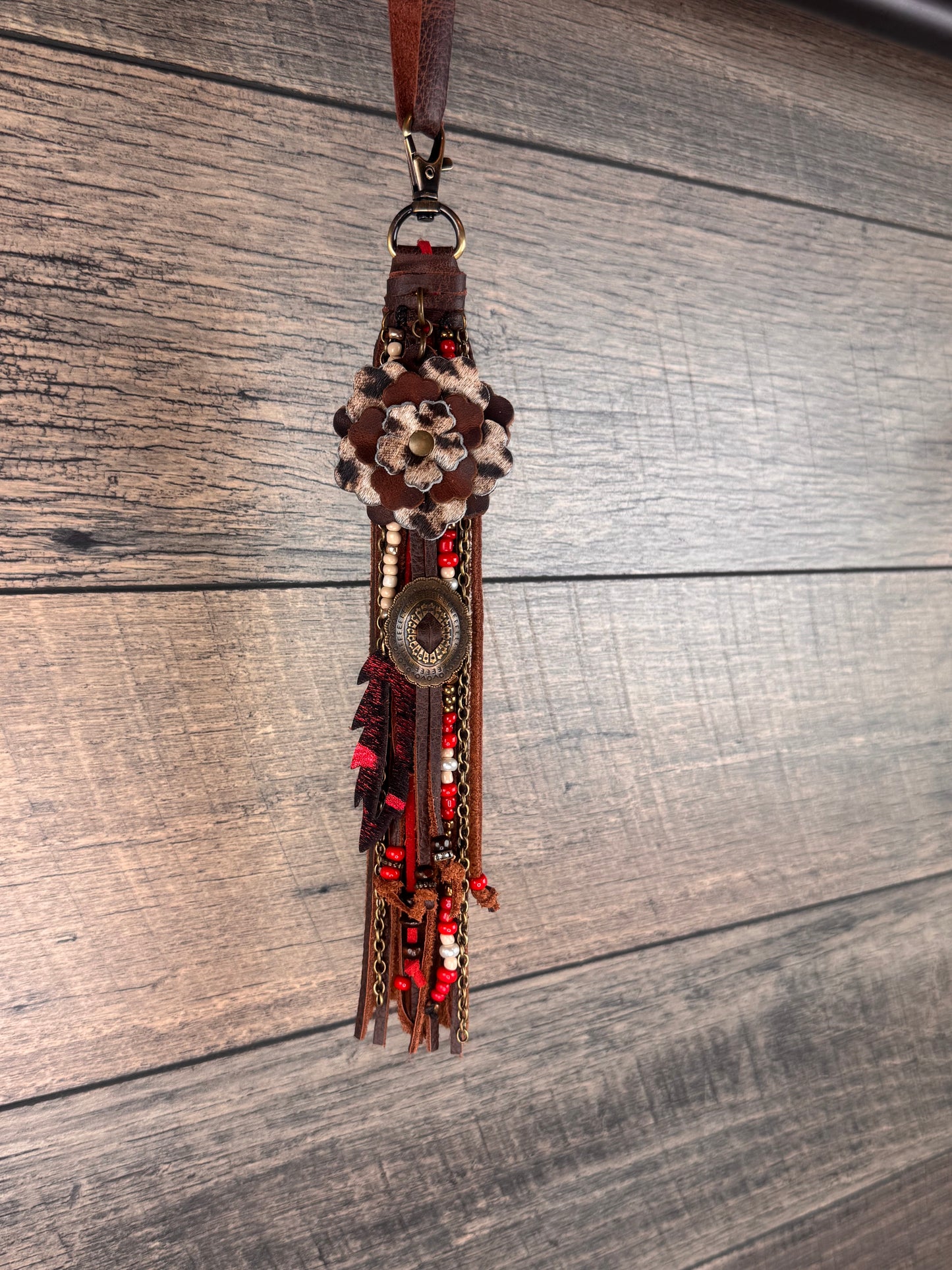 “Junk’d Up” Tassel 008 - Chocolate w/Red & Leopard