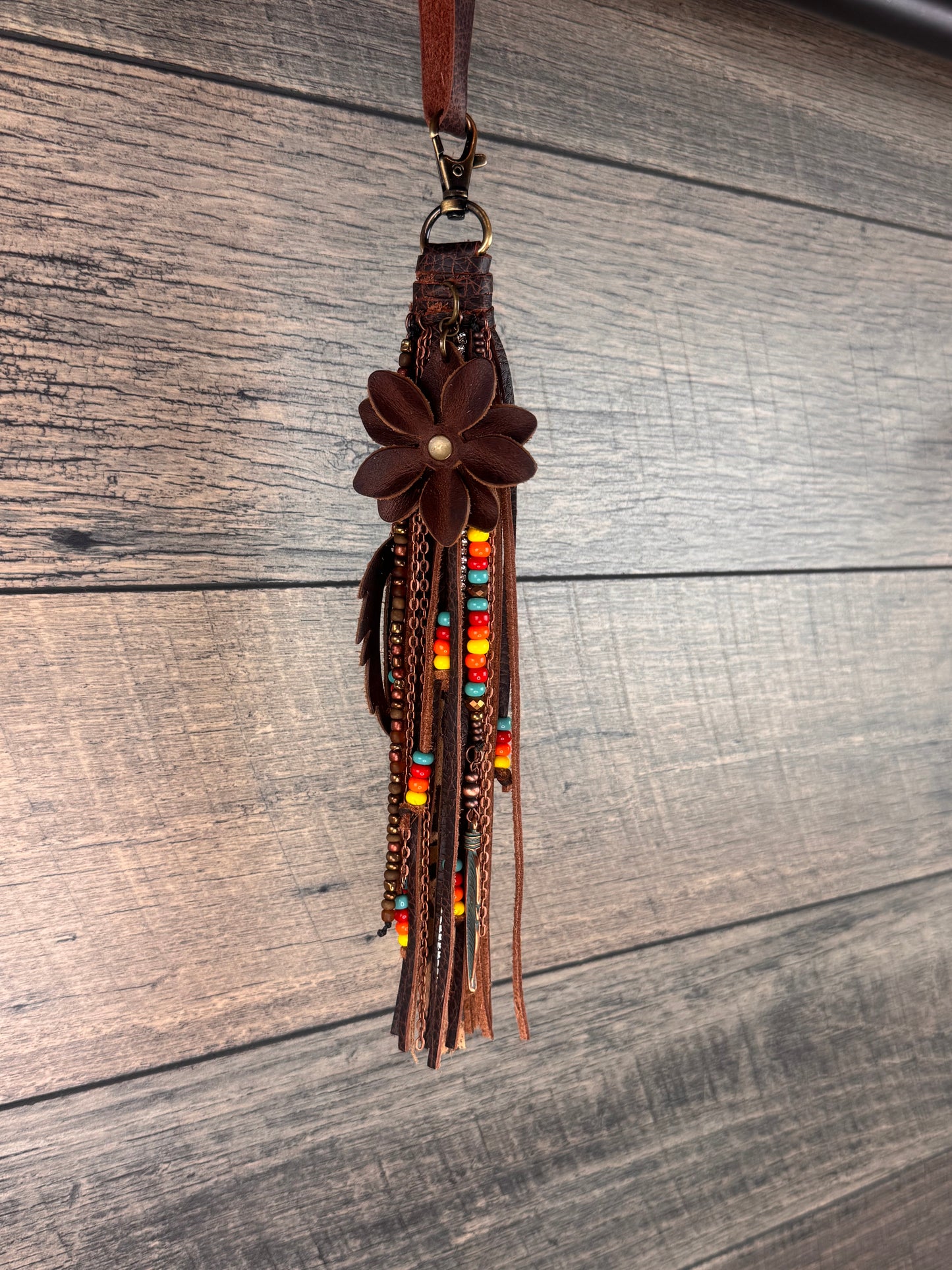 “Junk’d Up” Tassel 011 - Chocolate & Turquoise/Red/Orange