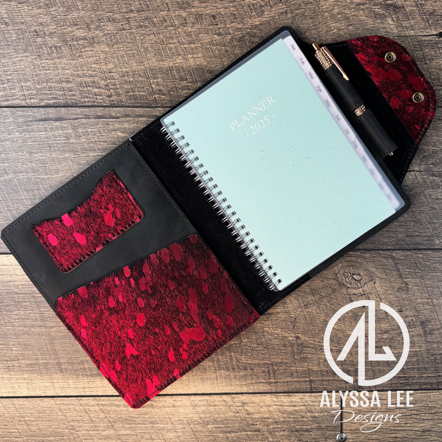 Mini Portfolio - Red Acid Wash & Black