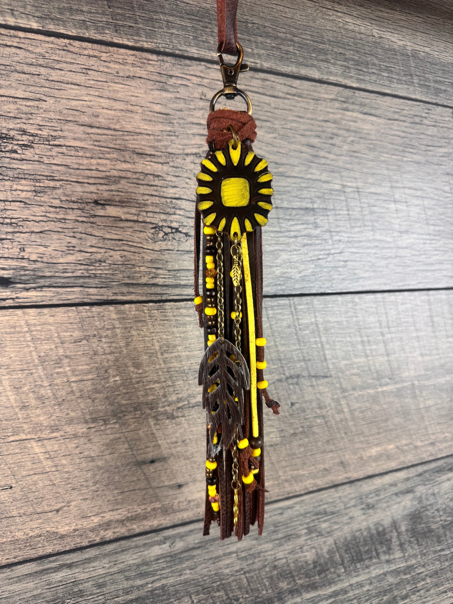 “Junk’d Up” Tassel 001 - Chocolate & Yellow