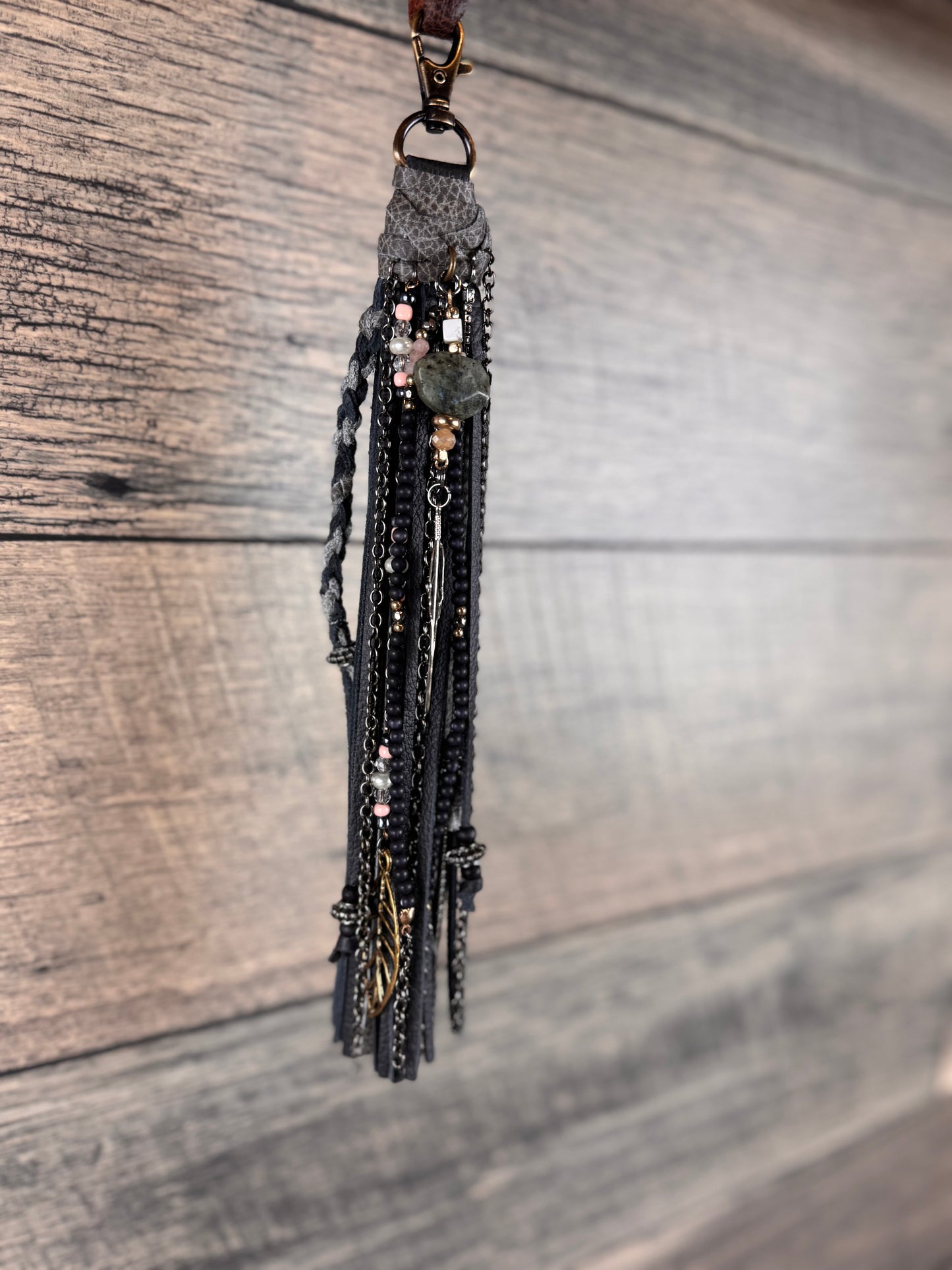 “Junk’d Up” Tassel 032 -Black & Grey w/Peach