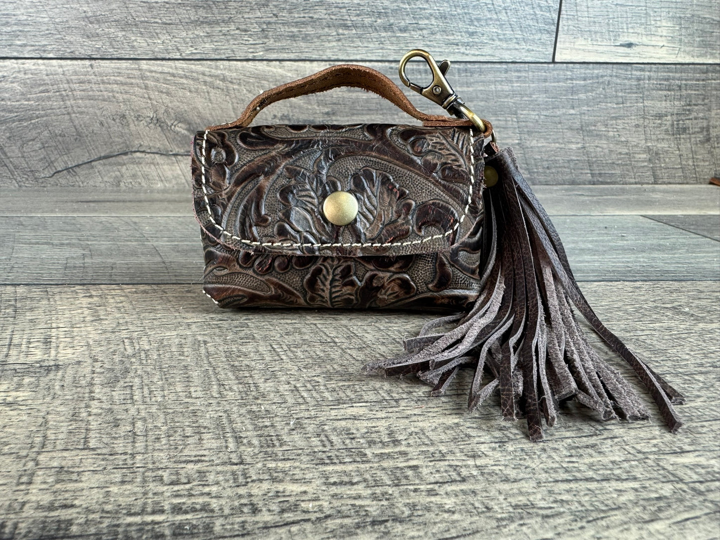 Bag-Ette Mini Purse - Brown Tooled
