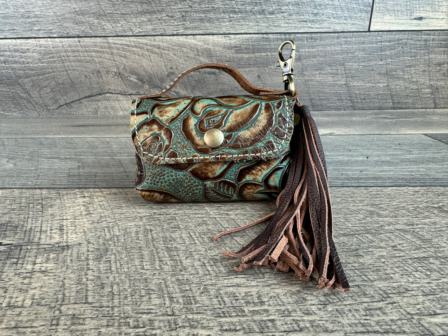 Bag-Ette Mini Purse - Teal Roses