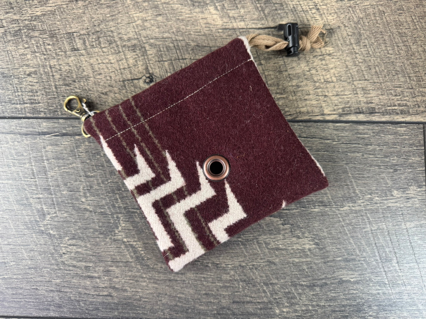Dog Bag Holder - Burgundy & Tan