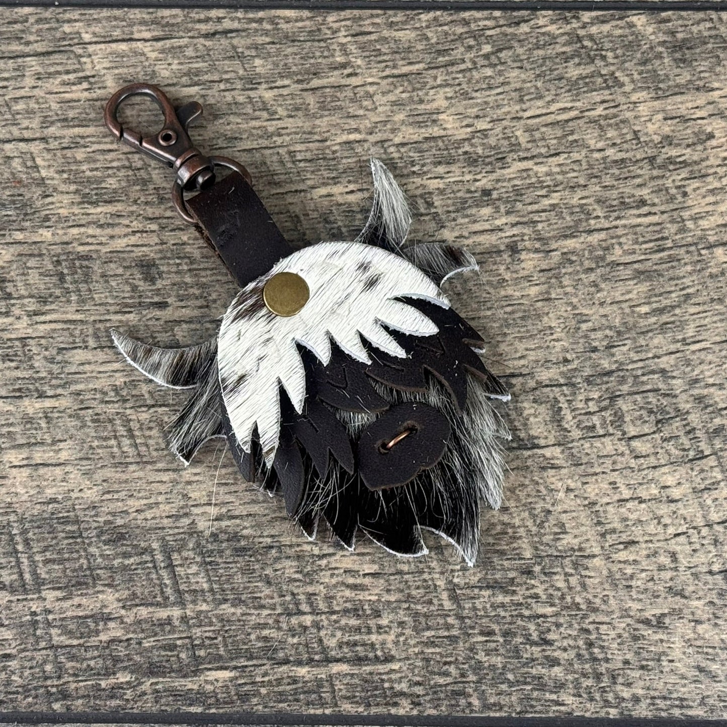 Highland Cow Purse Charm 003 - Chocolate & White