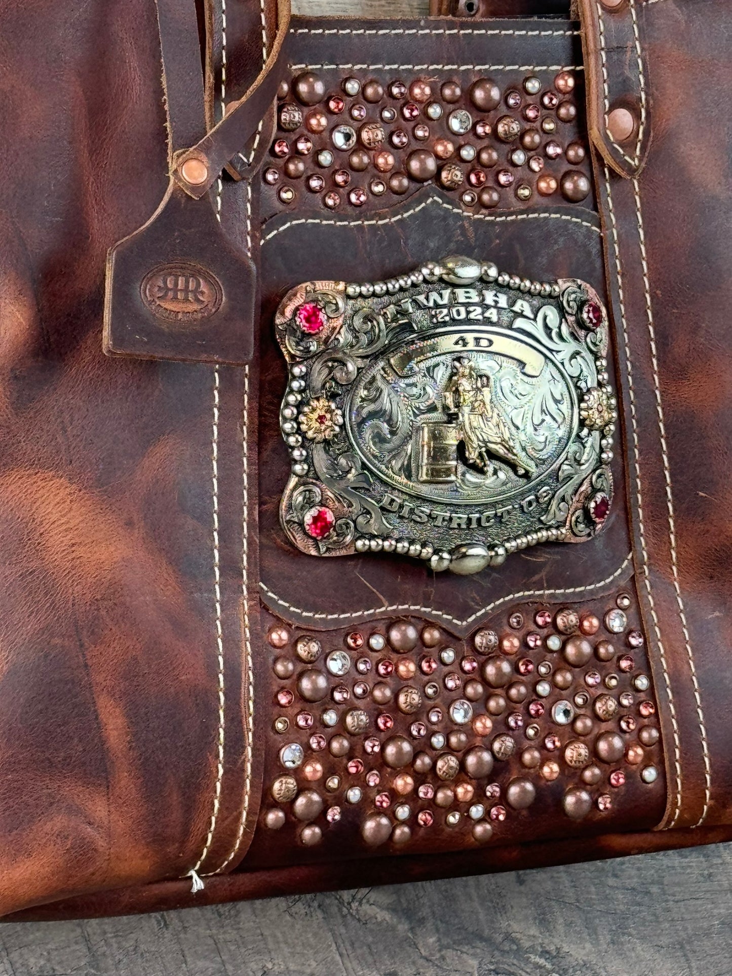 Custom Tiffy Tote w/Buckle Option - Chocolate Leather Confetti
