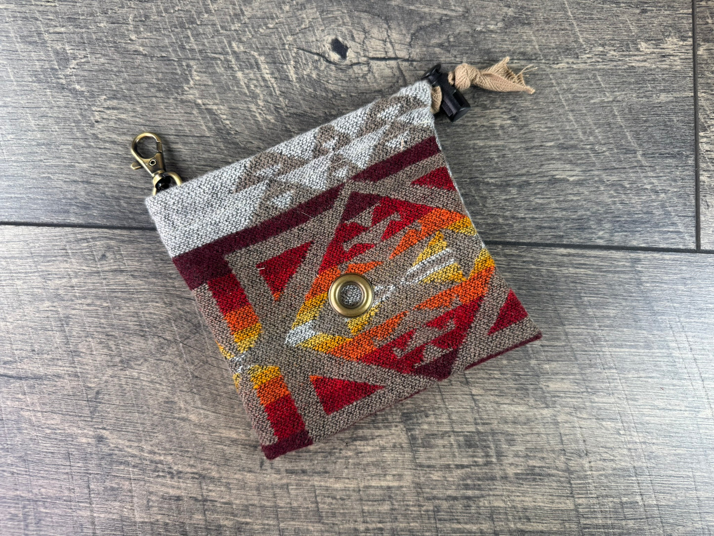 Dog Bag Holder - Tan & Red