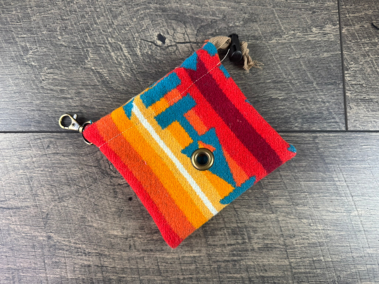 Dog Bag Holder - Red & Turquoise