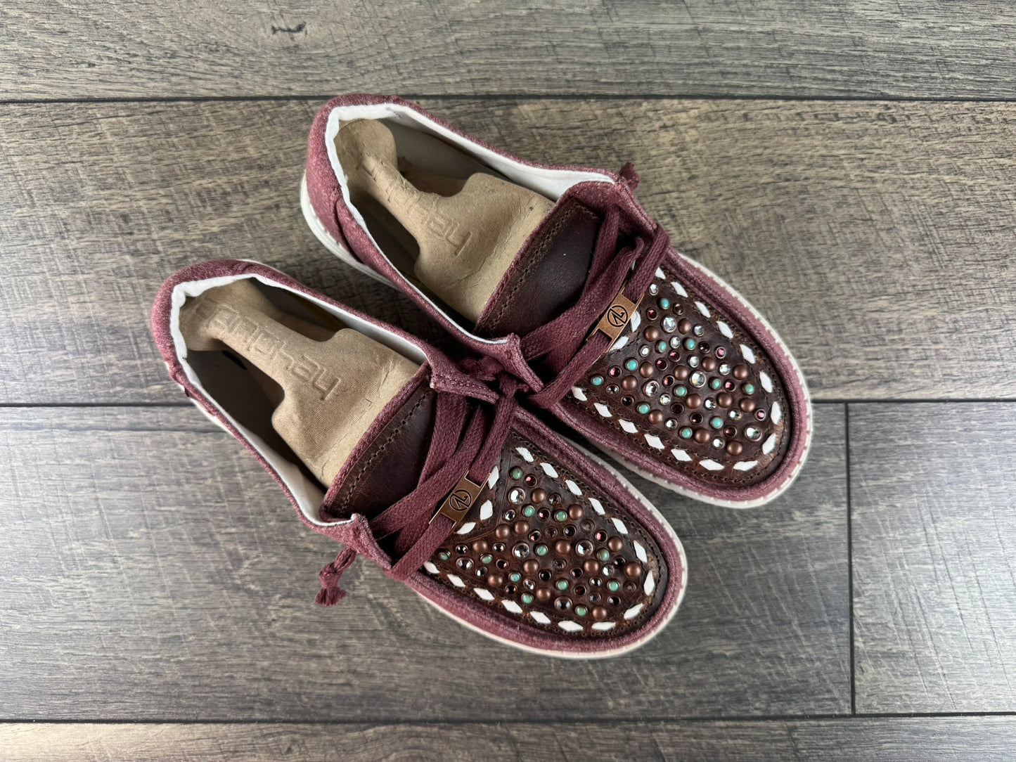 Women’s Size 7 - Heather Burgundy w/Copper & Turquoise Confetti