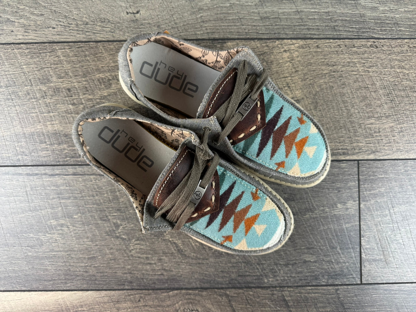 Women’s Size 8 - Grey Aztec w/Tucson Aqua (Copy)