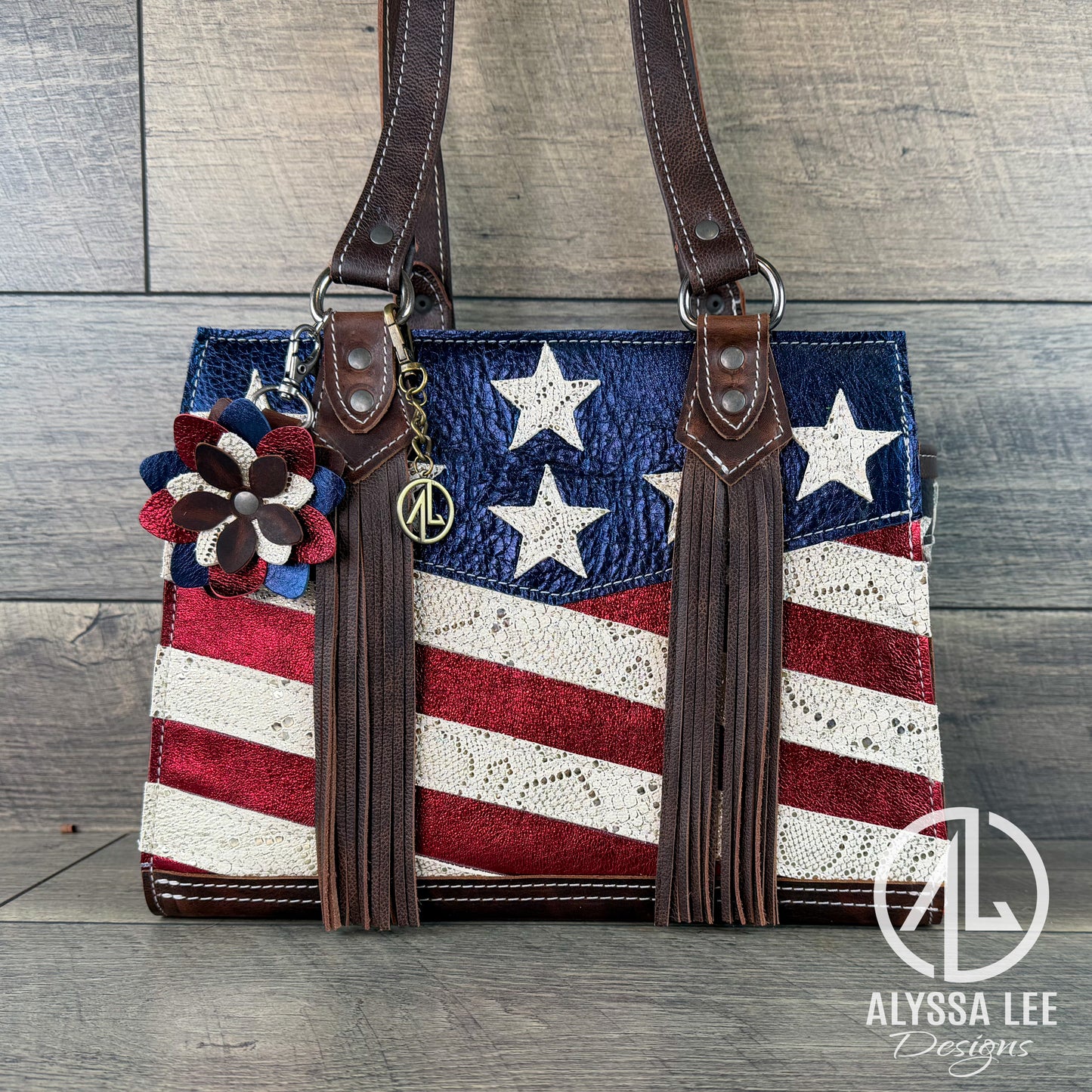 "Alyssa" Satchel Handbag 007 - Americana *LIMITED EDITION*