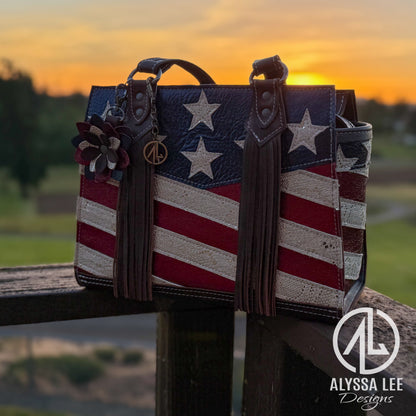 "Alyssa" Satchel Handbag 007 - Americana *LIMITED EDITION*