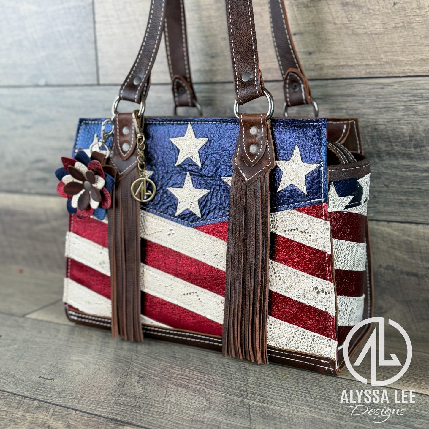 "Alyssa" Satchel Handbag 007 - Americana *LIMITED EDITION*