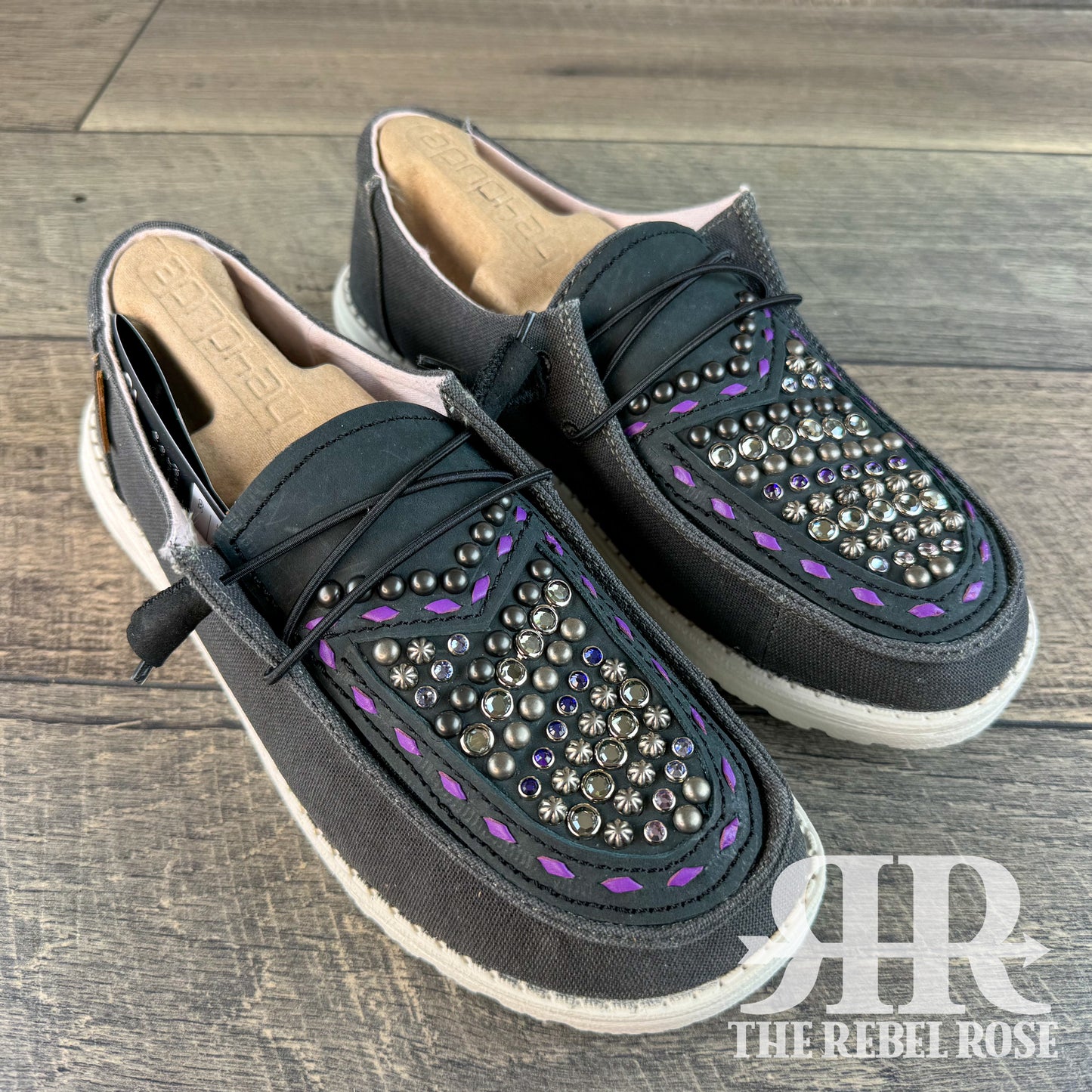 Women’s Size 8 - Charcoal w/Purple Confetti