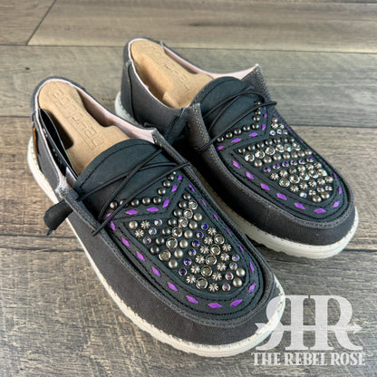 Women’s Size 8 - Charcoal w/Purple Confetti