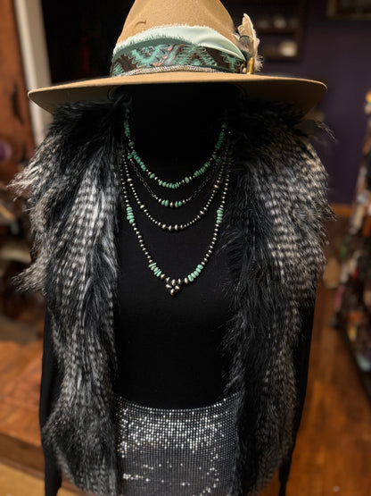 16” Santo Domingo Green Turquoise Necklace