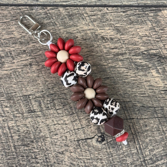 Silicone Flower Keychain 022 - Lipstick & Chocolate