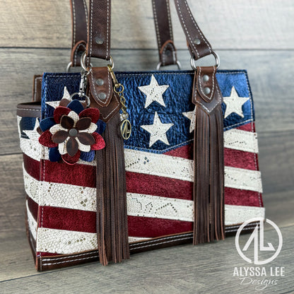 "Alyssa" Satchel Handbag 007 - Americana *LIMITED EDITION*