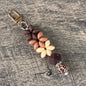Silicone Flower Keychain 011 - Brown, Tan & Cream