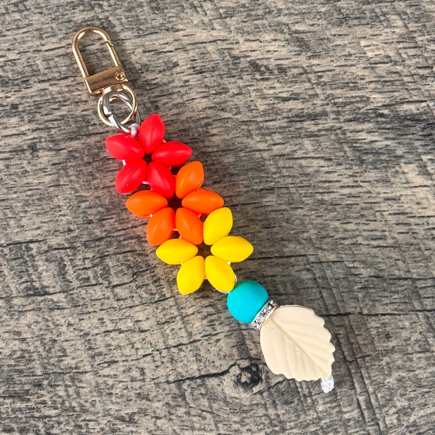 Silicone Flower Keychain 010 - Phoenix