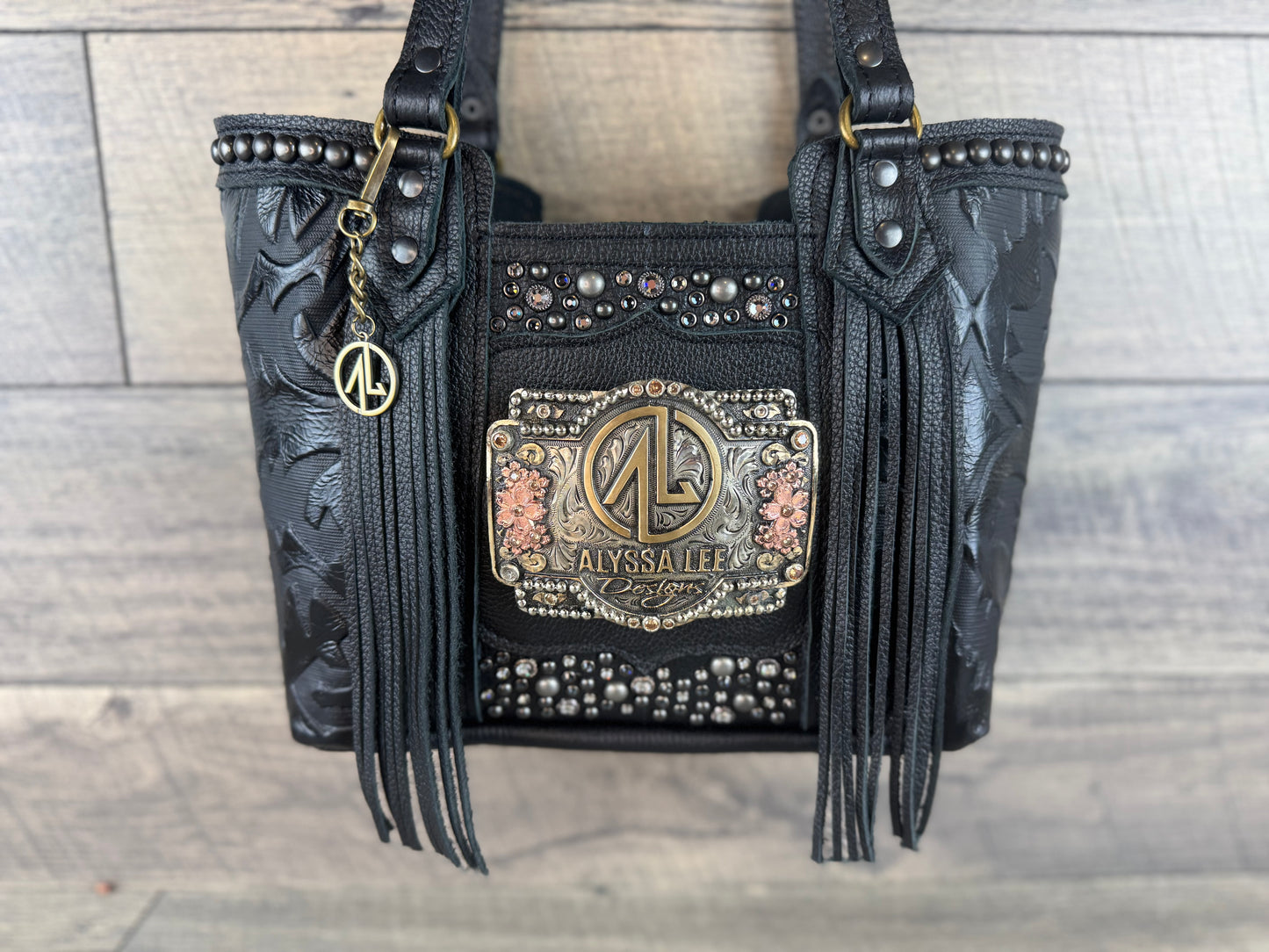 Mini Tiffy Tote w/Buckle Option - Black Laredo & confetti
