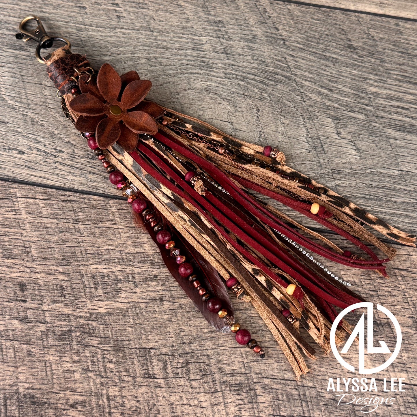 “Junk’d Up” Tassel 006 - Cheetah & Burgundy