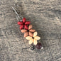 Silicone Flower Keychain 004 - Red, Tan, Cream