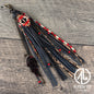 “Junk’d Up” Tassel 003 - Black Fringe w/Red Navajo
