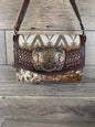 “Jasmine” Crossbody w/Buckle Option - Pacific Crest & Cowhide
