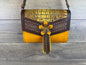 “Jasmine” Crossbody - Mustard Cowhide & Croc