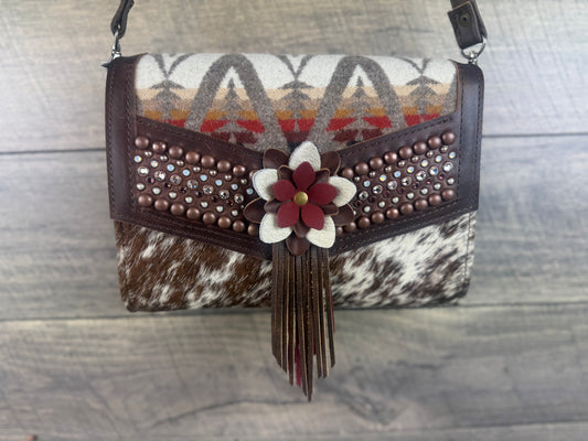 “Jasmine” Crossbody - Pacific Crest & Cowhide
