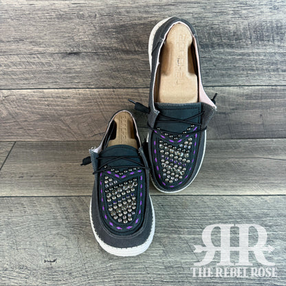 Women’s Size 8 - Charcoal w/Purple Confetti