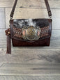 “Jasmine” Crossbody w/Buckle Option - Cowhide