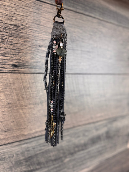 “Junk’d Up” Tassel 032 -Black & Grey w/Peach