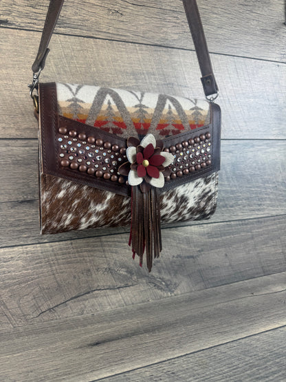 “Jasmine” Crossbody - Pacific Crest & Cowhide