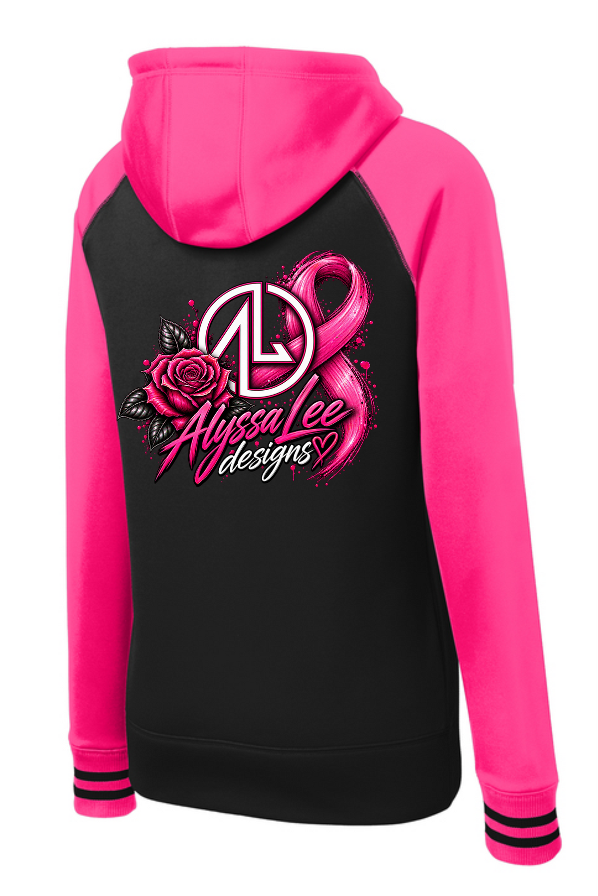 *PRE-ORDER* Limited Edition Alyssa Lee Designs Hoodie - Breast Cancer Awareness (Black & Pink)