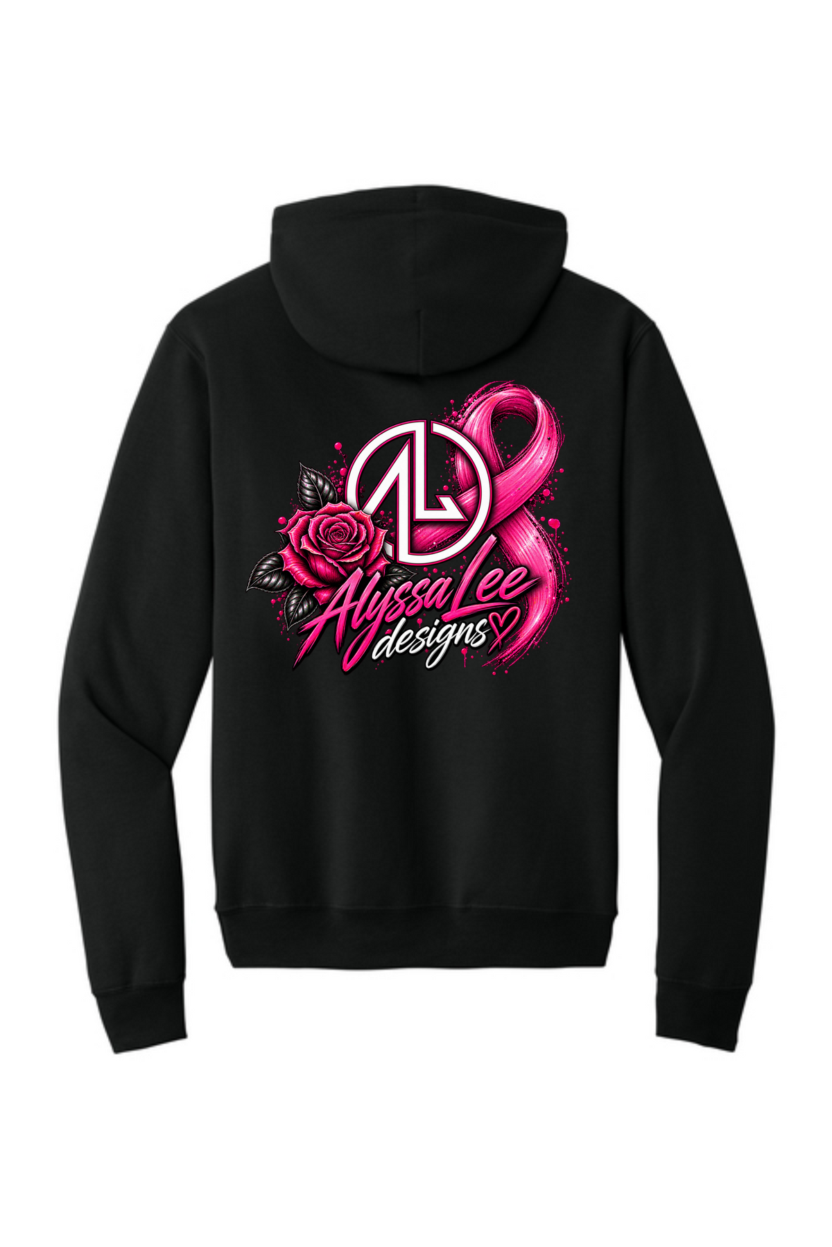 *PRE-ORDER* Limited Edition Alyssa Lee Designs Hoodie - Breast Cancer Awareness (Black)
