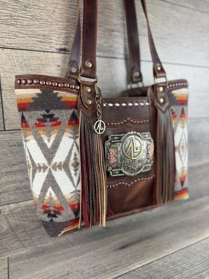 Tiffy Tote w/Buckle Option - Pacific Crest & Chocolate