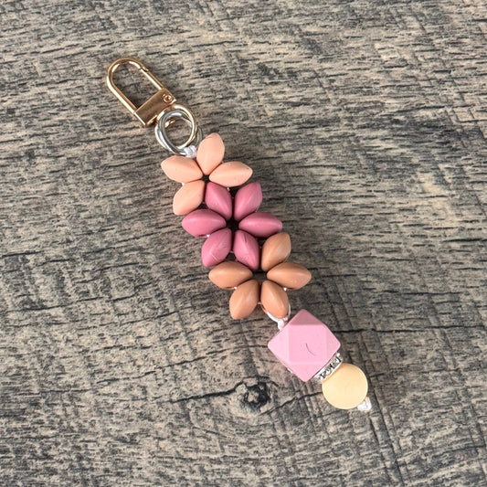 Silicone Flower Keychain 003 - Flamingo