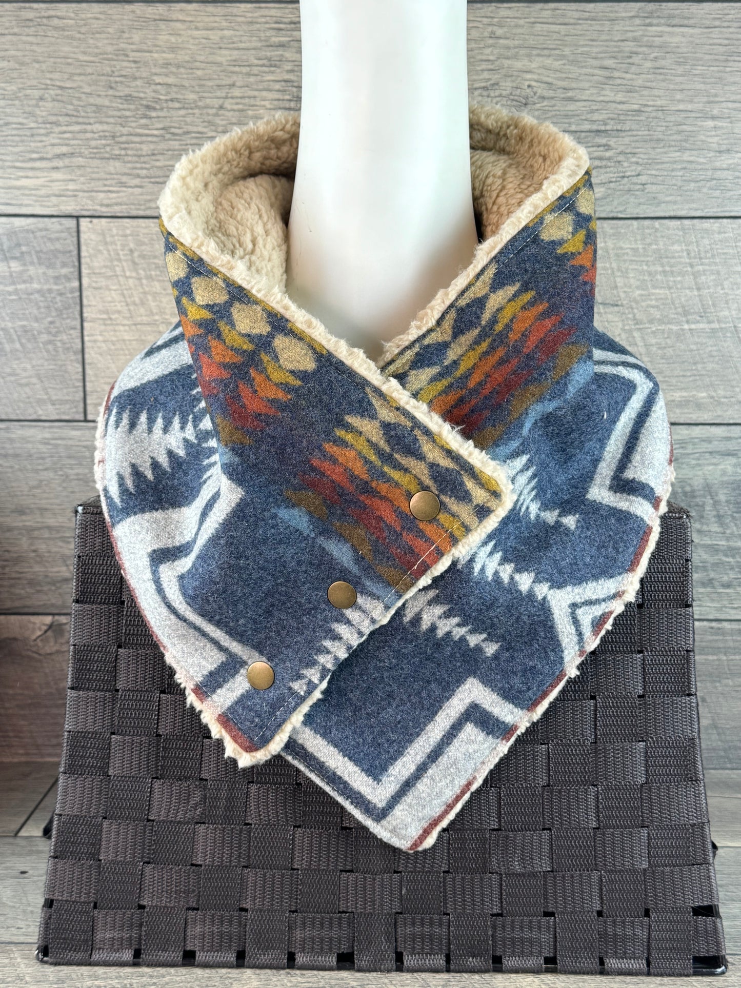 Navy Harding Sherpa Cozy Cowl