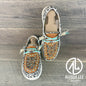 Women’s Size 8 - Grey Cheetah w/Turquoise, Gold & Silver Confetti