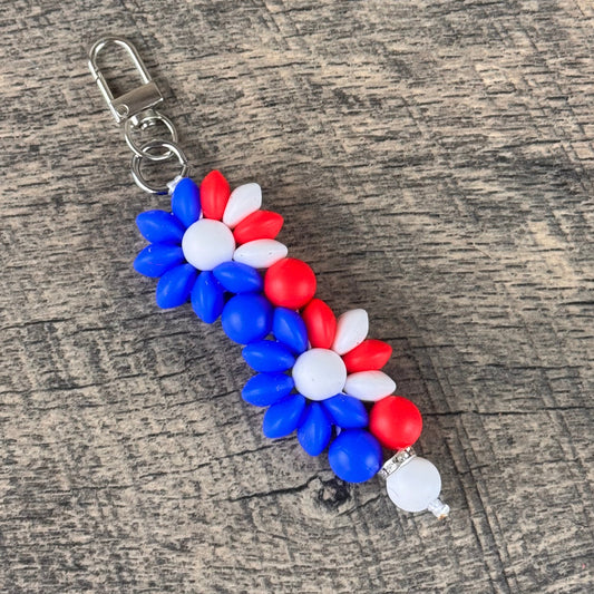 Silicone Flower Keychain 014 - Americana