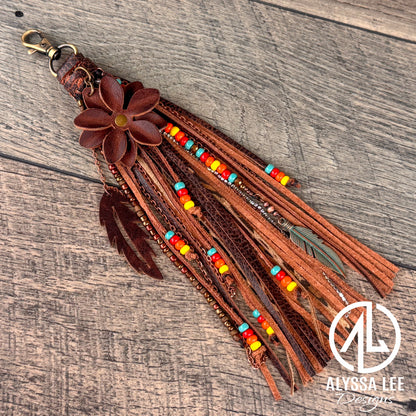 “Junk’d Up” Tassel 011 - Chocolate & Turquoise/Red/Orange