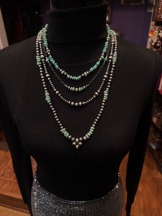 Sterling & Turquoise Necklace Stack