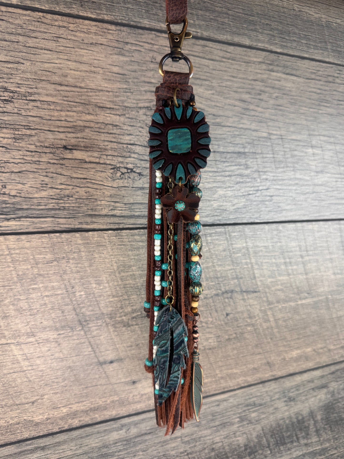 “Junk’d Up” Tassel 015 - Chocolate & Turquoise