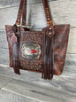 Tiffy Tote w/Buckle Option - Chocolate Leather Confetti