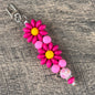 Silicone Flower Keychain 015 - Pink Power
