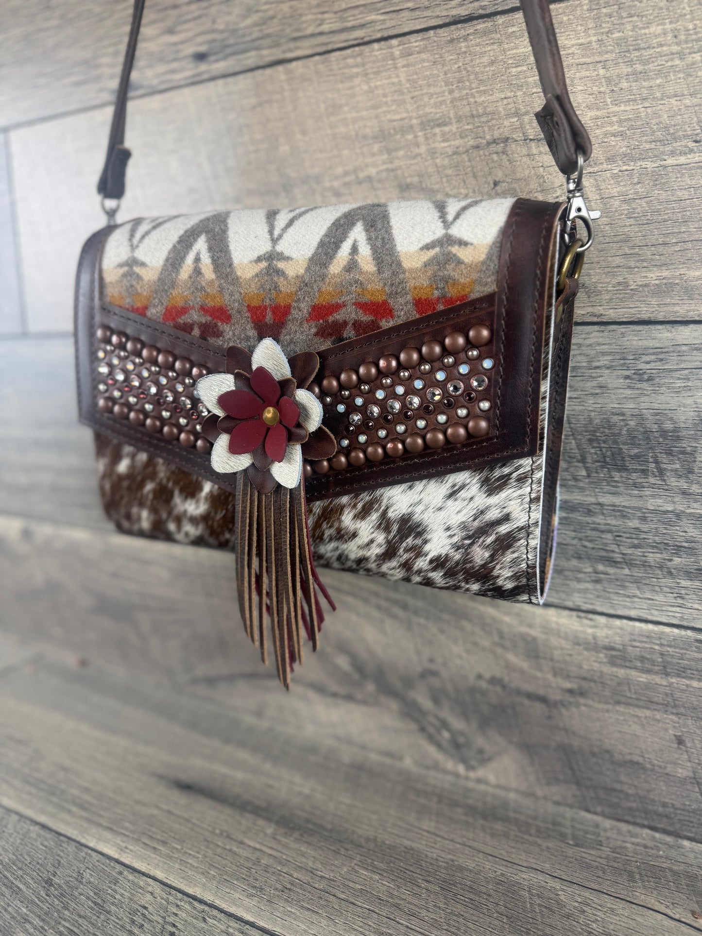 “Jasmine” Crossbody - Pacific Crest & Cowhide