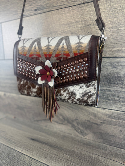 “Jasmine” Crossbody - Pacific Crest & Cowhide