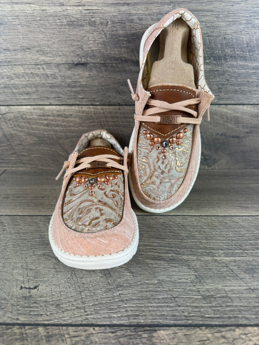 Women’s Size 8 - Rose Gold Glitter w/Rose Gold Cowboy Tool